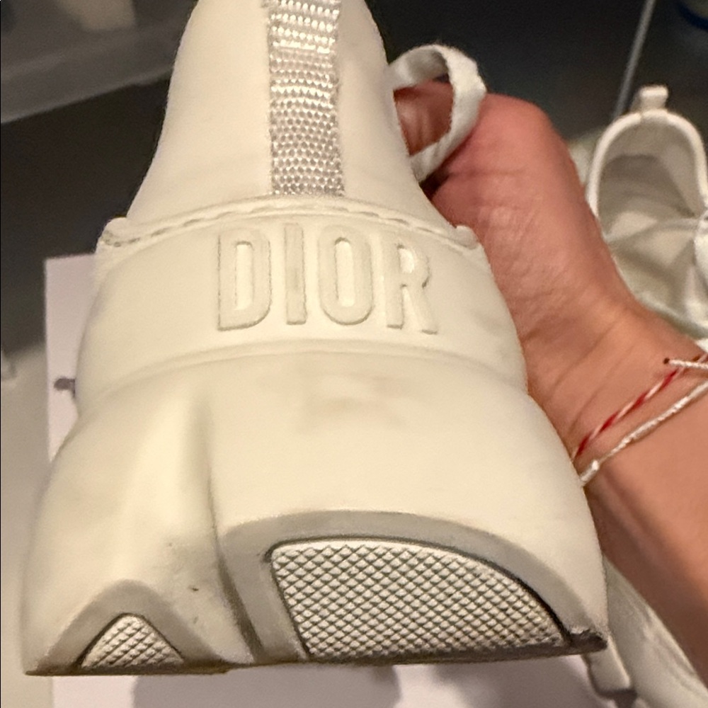 Dior Cream Lace-Up Chunky Sneakers - Picture 7 of 10